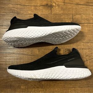 Nike Epic Phantom React Flyknit Womens Size 9.5 Black White BV0415-001 New